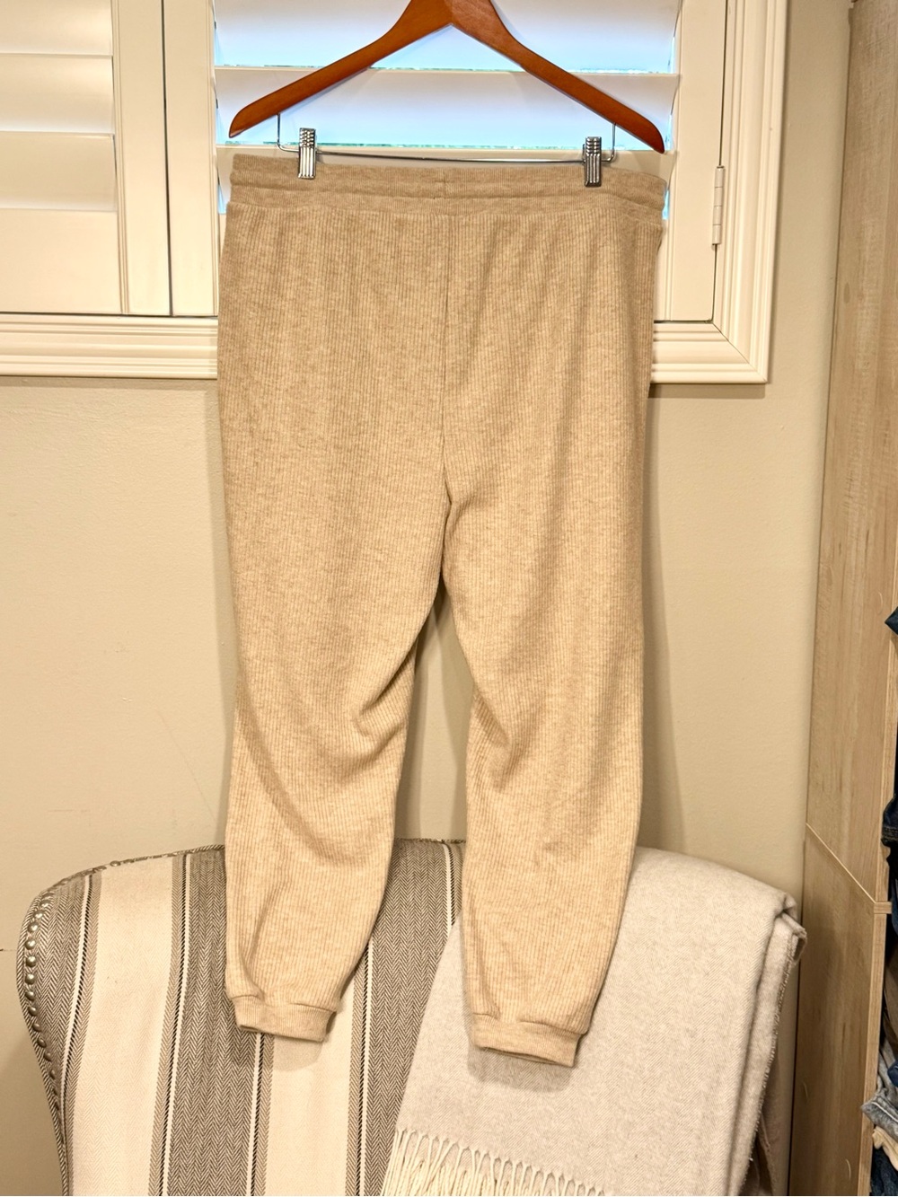J. Crew Beige Ribbed Drawstring Joggers - Picture 5 of 5